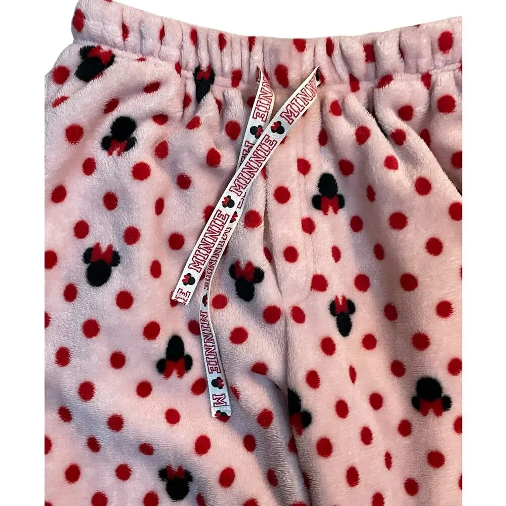 Disney Minnie Mouse Plush Fleece Pajama Pants Small Macys Exclusive Lounge - Picture 3 of 11